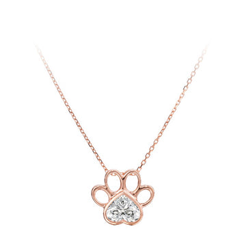 Paw Heart Memorial Diamond Necklace
