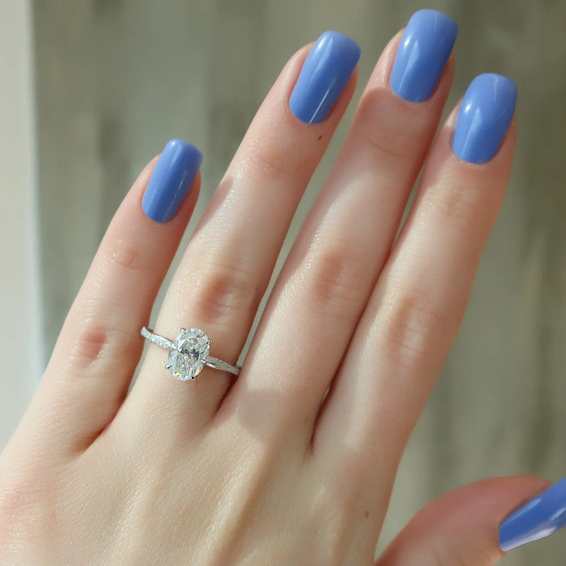 CrossVivid Half Band Lab Diamond Ring